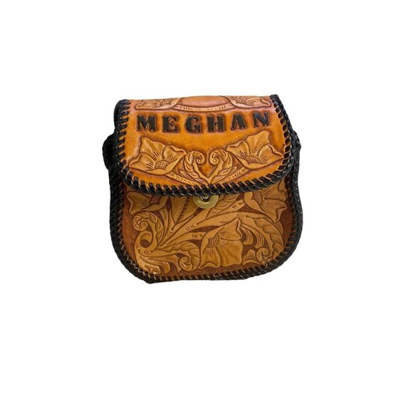 #4662 Megan girls tooled leather purse with shoulder strap - Picture 3 of 6